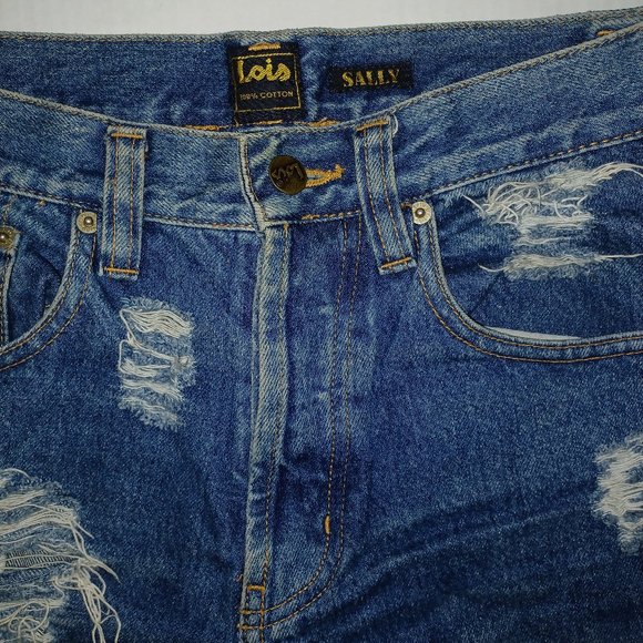 LOIS SALLY DISTRESSED JEANS - Picture 1 of 12